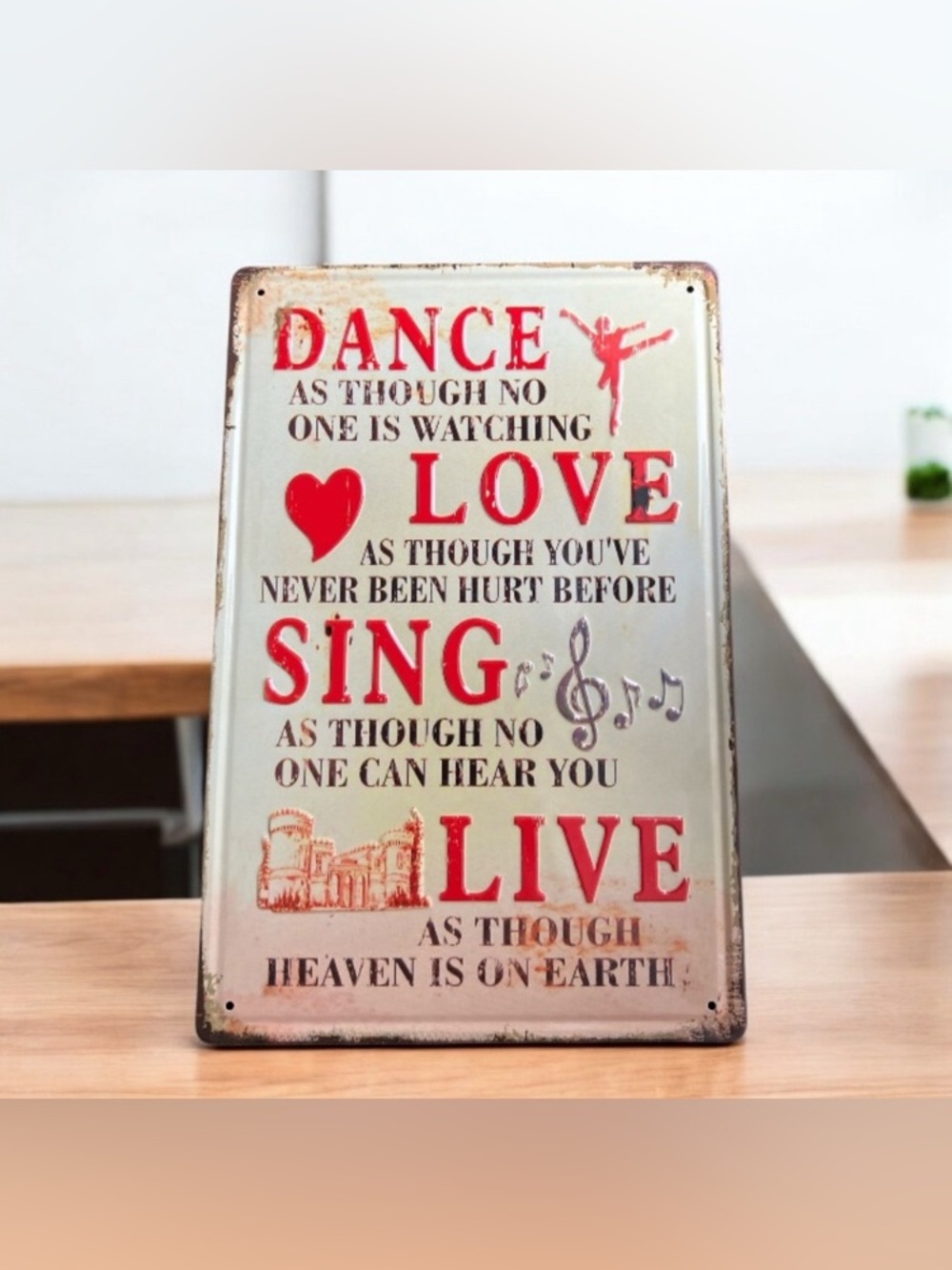 NEW Dance As Though No One Is Watching Metal Tin Sign Woman Cave She Shed Love